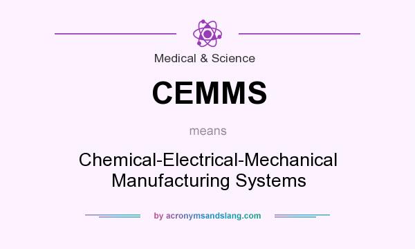What does CEMMS mean? It stands for Chemical-Electrical-Mechanical Manufacturing Systems