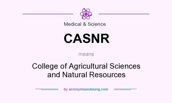 What does CASNR mean? It stands for College of Agricultural Sciences and Natural Resources