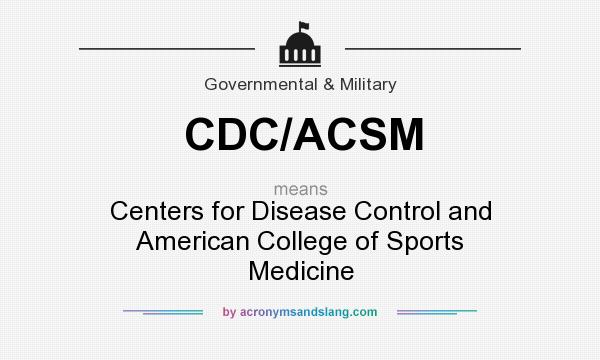 What does CDC/ACSM mean? It stands for Centers for Disease Control and American College of Sports Medicine