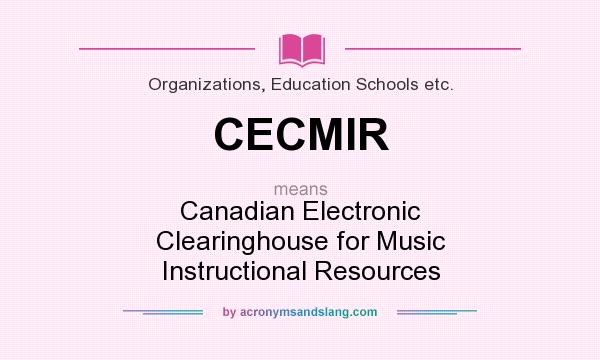 What does CECMIR mean? It stands for Canadian Electronic Clearinghouse for Music Instructional Resources
