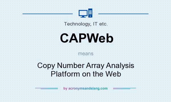 What does CAPWeb mean? It stands for Copy Number Array Analysis Platform on the Web
