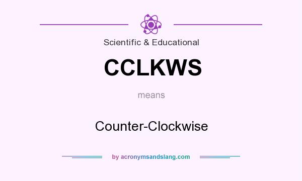 What does CCLKWS mean? It stands for Counter-Clockwise