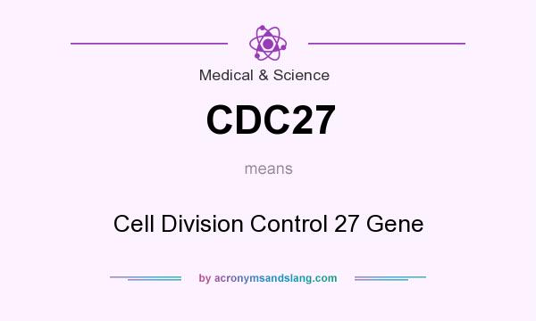What does CDC27 mean? It stands for Cell Division Control 27 Gene
