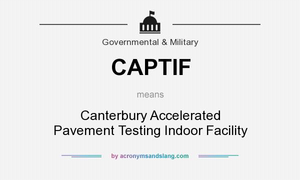What does CAPTIF mean? It stands for Canterbury Accelerated Pavement Testing Indoor Facility