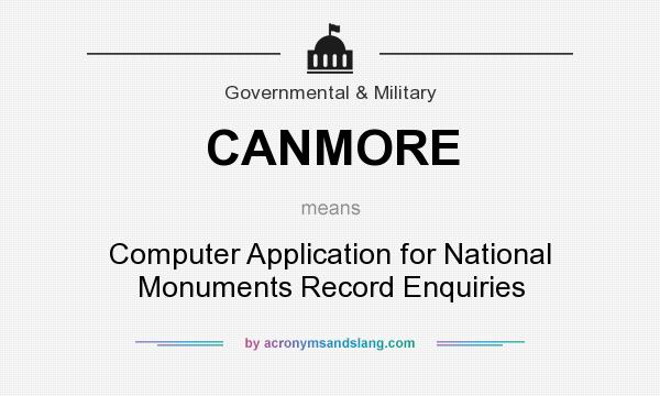 What does CANMORE mean? It stands for Computer Application for National Monuments Record Enquiries