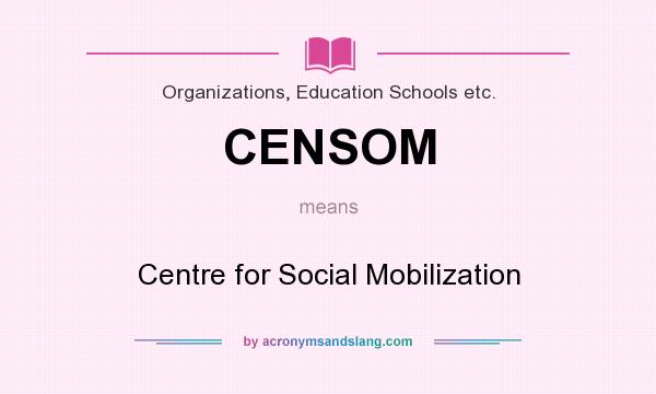 What does CENSOM mean? It stands for Centre for Social Mobilization