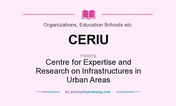 What does CERIU mean? It stands for Centre for Expertise and Research on Infrastructures in Urban Areas