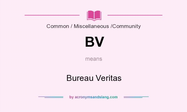 What does BV mean? It stands for Bureau Veritas