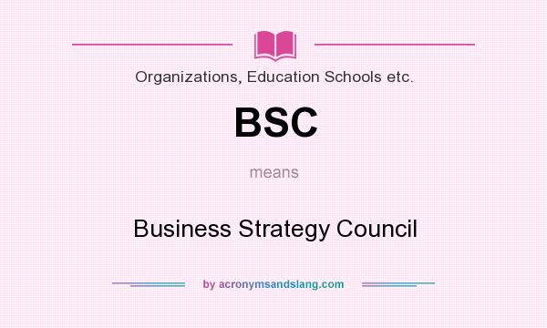 What does BSC mean? It stands for Business Strategy Council