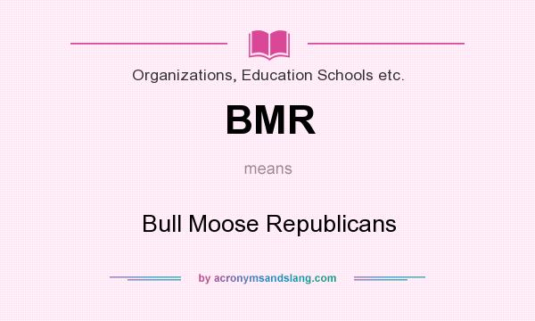 What does BMR mean? It stands for Bull Moose Republicans