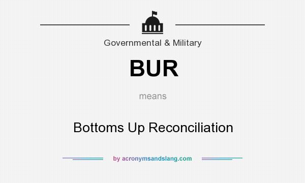 What does BUR mean? It stands for Bottoms Up Reconciliation