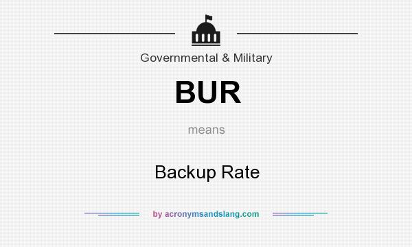 What does BUR mean? It stands for Backup Rate