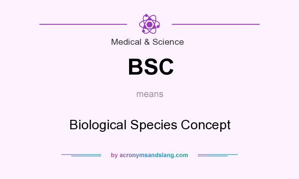 What does BSC mean? It stands for Biological Species Concept