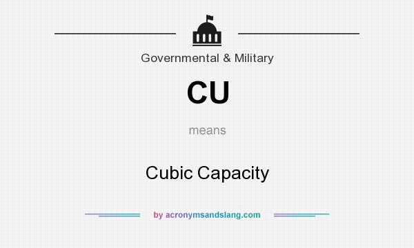 What does CU mean? It stands for Cubic Capacity