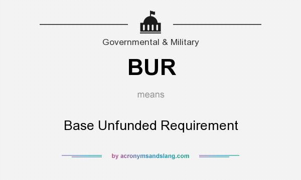 What does BUR mean? It stands for Base Unfunded Requirement