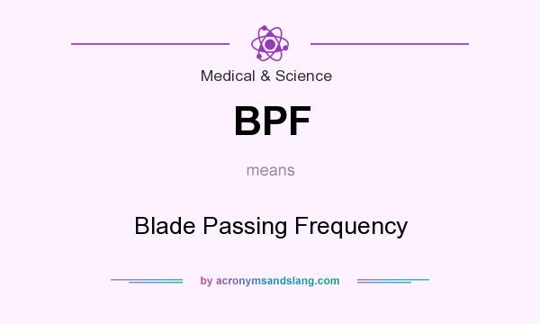 What does BPF mean? It stands for Blade Passing Frequency