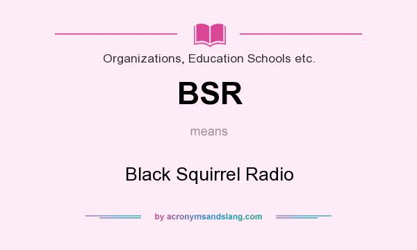 What does BSR mean? It stands for Black Squirrel Radio