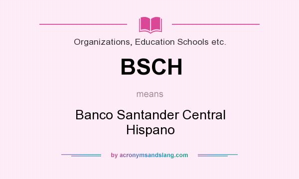 What does BSCH mean? It stands for Banco Santander Central Hispano