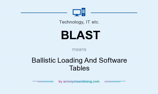 What does BLAST mean? It stands for Ballistic Loading And Software Tables
