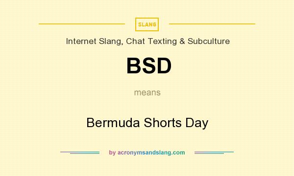 What does BSD mean? It stands for Bermuda Shorts Day