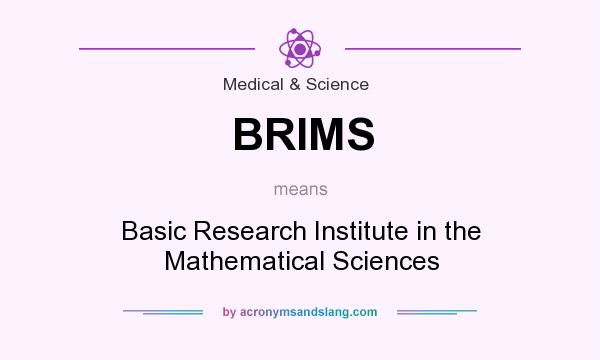 What does BRIMS mean? It stands for Basic Research Institute in the Mathematical Sciences