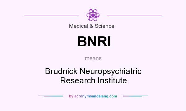 What does BNRI mean? It stands for Brudnick Neuropsychiatric Research Institute