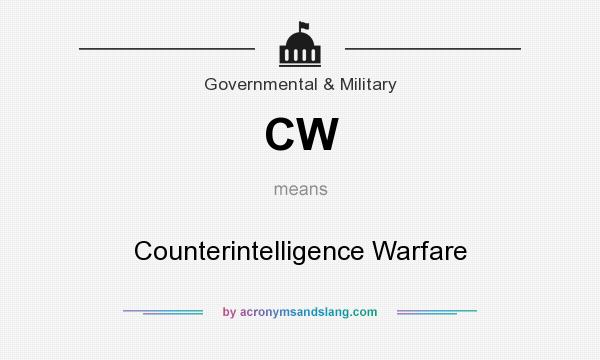 What does CW mean? It stands for Counterintelligence Warfare