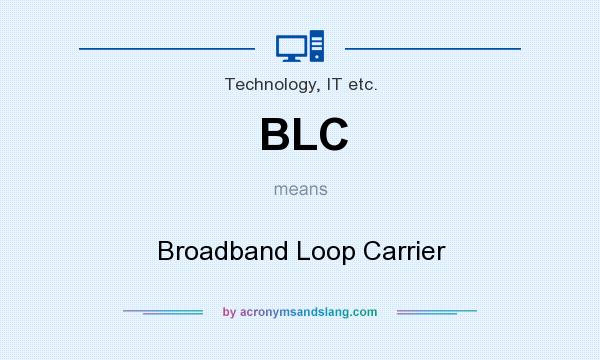 What does BLC mean? It stands for Broadband Loop Carrier