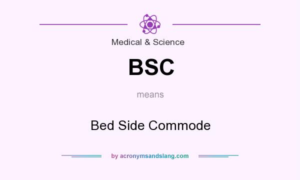 What does BSC mean? It stands for Bed Side Commode