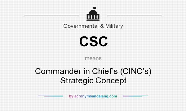 What does CSC mean? It stands for Commander in Chief’s (CINC’s) Strategic Concept