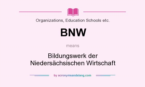 What does BNW mean? It stands for Bildungswerk der Niedersächsischen Wirtschaft
