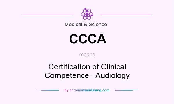 What does CCCA mean? It stands for Certification of Clinical Competence - Audiology
