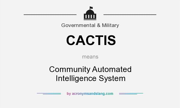 What does CACTIS mean? It stands for Community Automated Intelligence System