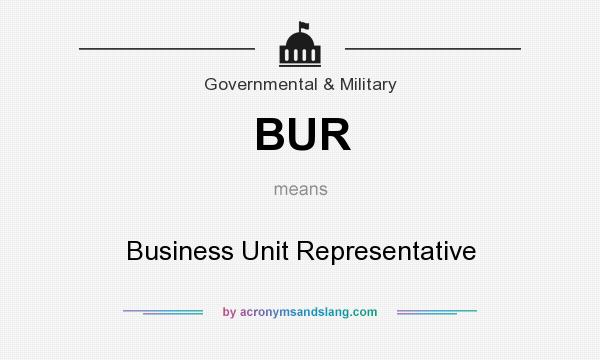 What does BUR mean? It stands for Business Unit Representative