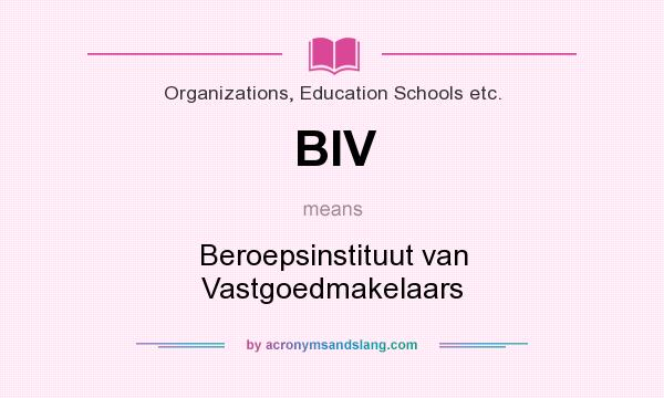 What does BIV mean? It stands for Beroepsinstituut van Vastgoedmakelaars