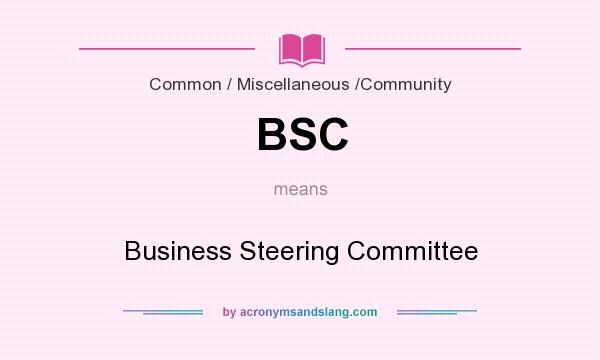 What does BSC mean? It stands for Business Steering Committee