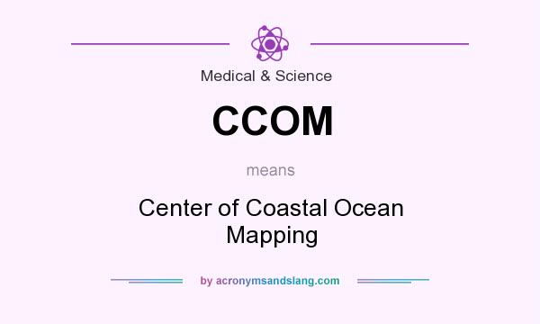 What does CCOM mean? It stands for Center of Coastal Ocean Mapping