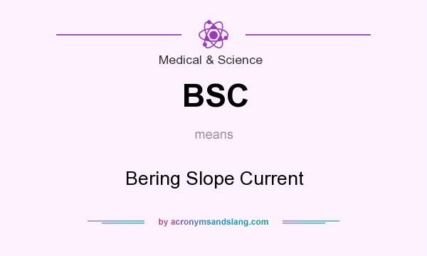 What does BSC mean? It stands for Bering Slope Current