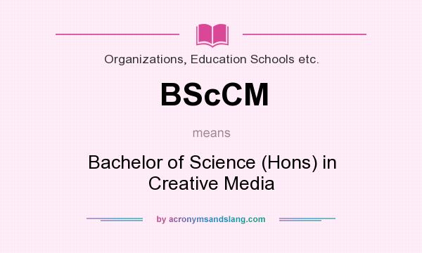 What does BScCM mean? It stands for Bachelor of Science (Hons) in Creative Media