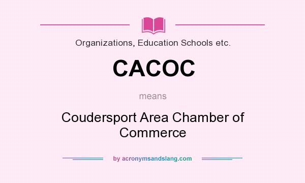 What does CACOC mean? It stands for Coudersport Area Chamber of Commerce