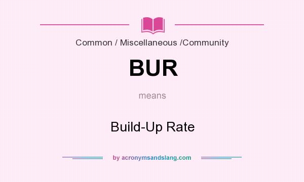 What does BUR mean? It stands for Build-Up Rate