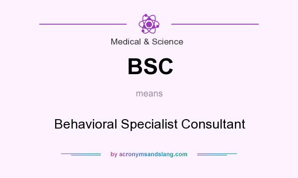 What does BSC mean? It stands for Behavioral Specialist Consultant
