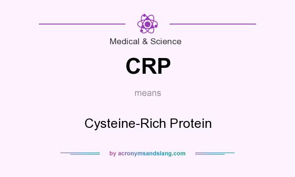 What does CRP mean? It stands for Cysteine-Rich Protein