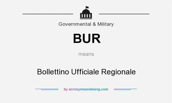 What does BUR mean? It stands for Bollettino Ufficiale Regionale