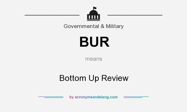 What does BUR mean? It stands for Bottom Up Review