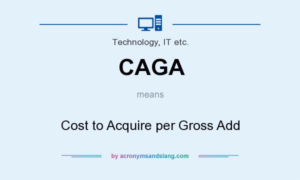What does CAGA mean? It stands for Cost to Acquire per Gross Add