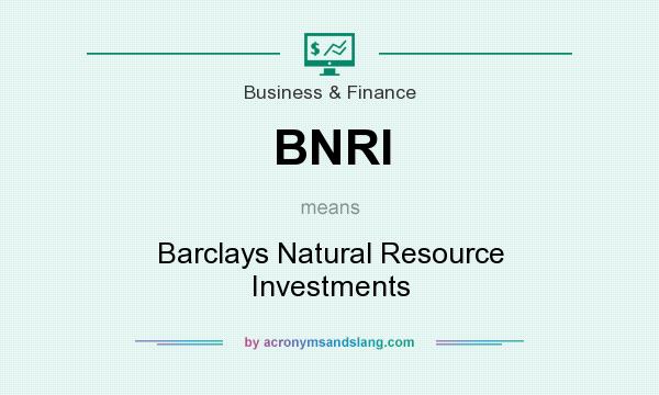 What does BNRI mean? It stands for Barclays Natural Resource Investments