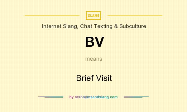 What does BV mean? It stands for Brief Visit
