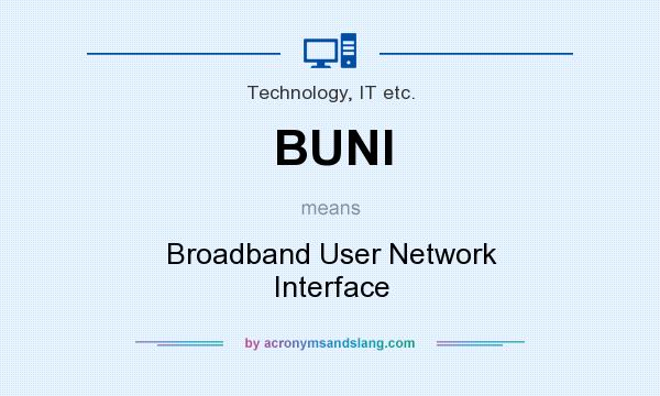 What does BUNI mean? It stands for Broadband User Network Interface