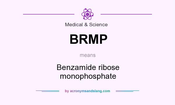 What does BRMP mean? It stands for Benzamide ribose monophosphate